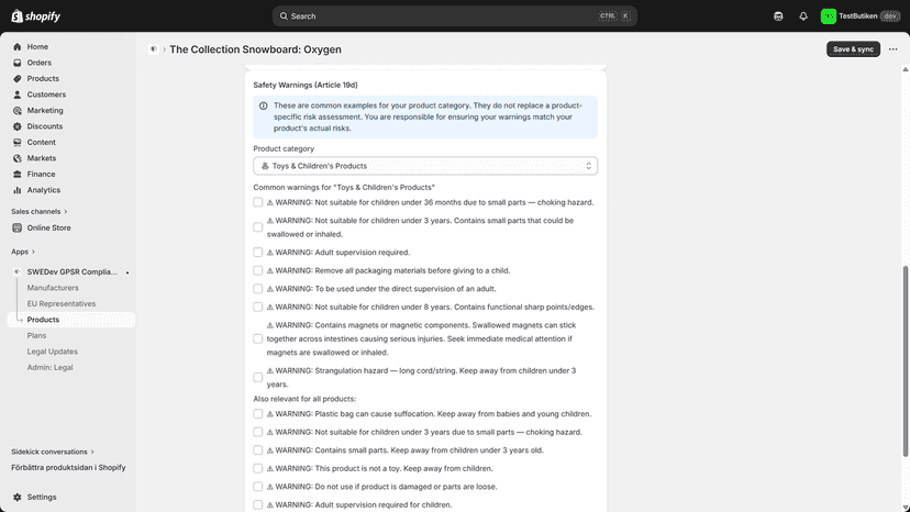 Safety Warnings Library