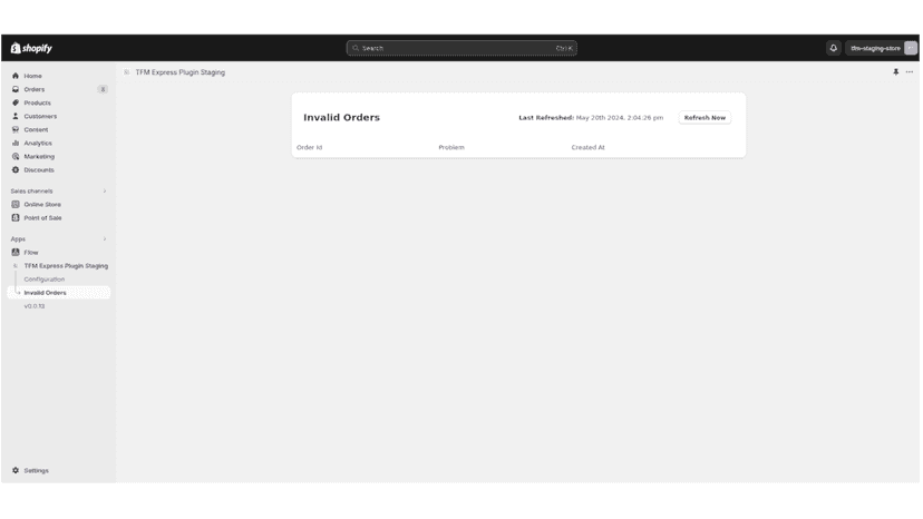 Show Orders processing error