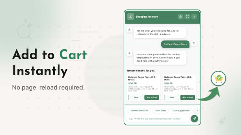 Add hoodie to cart instantly from shopping chat