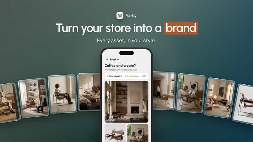 Merkly mobile app: on-brand AI photos and AI videos