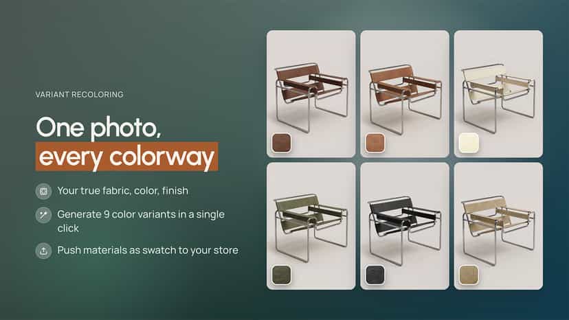 Product photo color variants generated from one photo