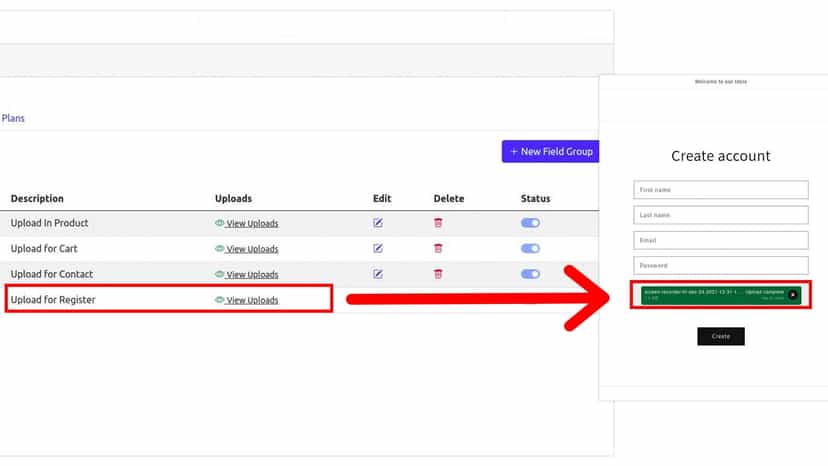 Upload Field in Registration