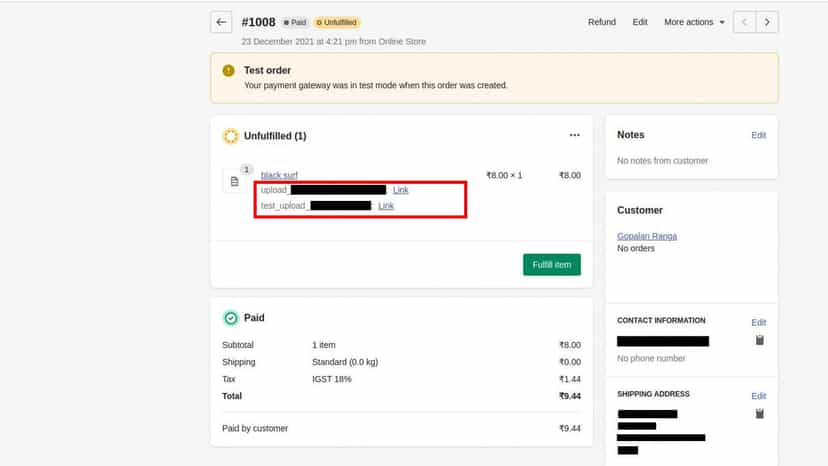 Upload Links in Order