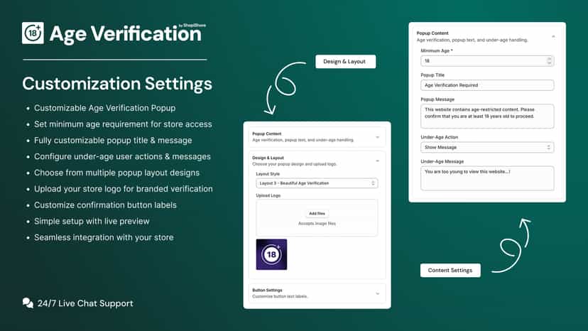 Easy Age Verification Customization Settings Banner