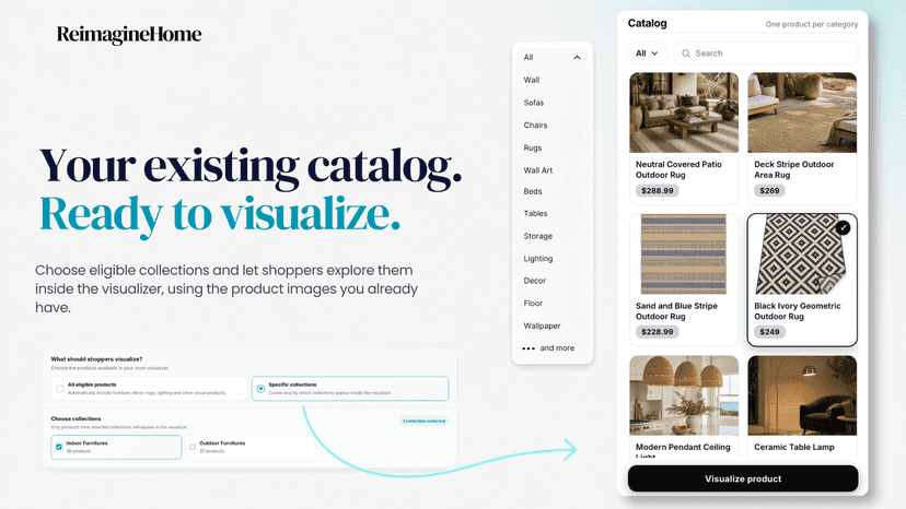 Merchant settings for which collections shoppers can visualize