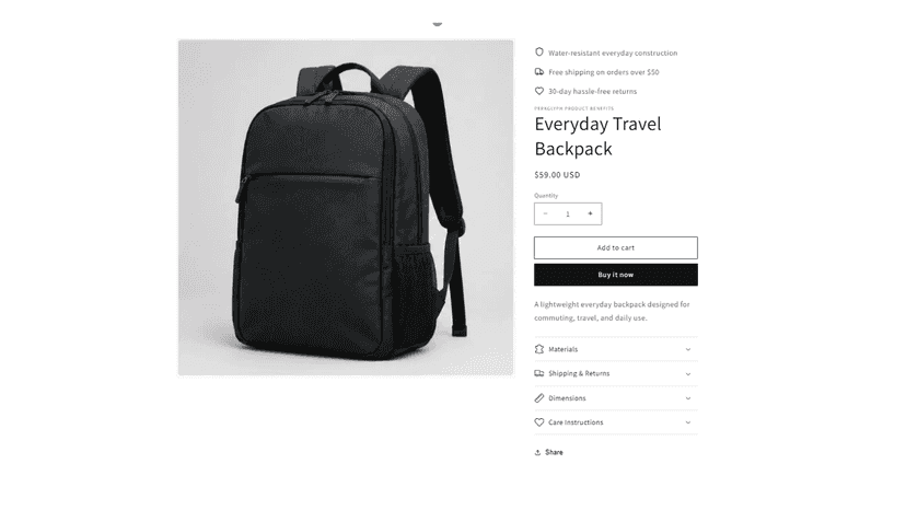 Show clear product benefits directly on product pages