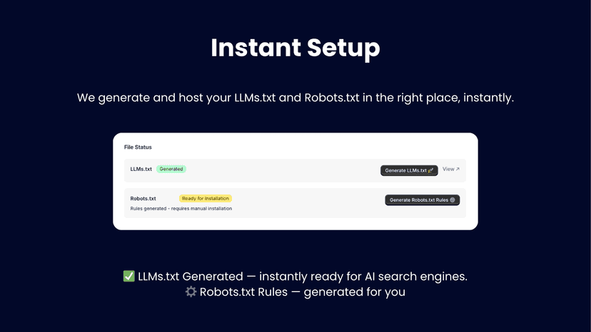 instant setup