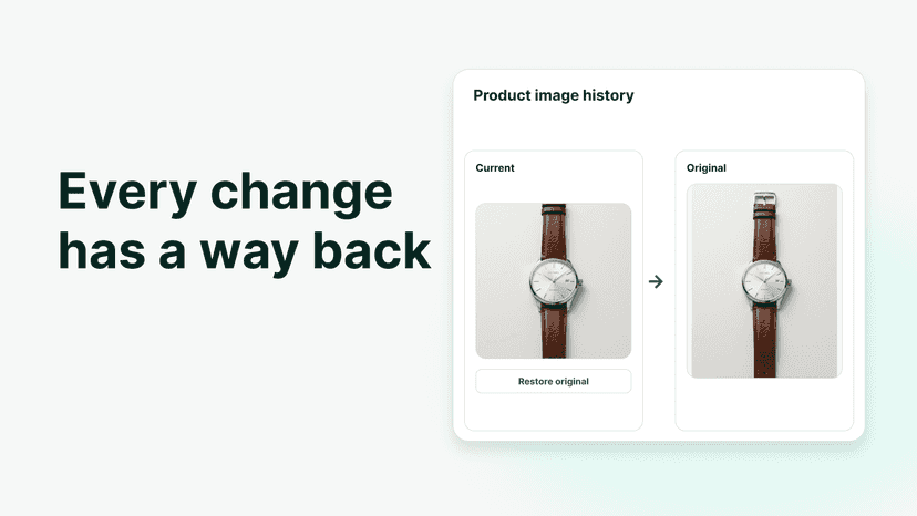 Restore a current product image to its saved original.