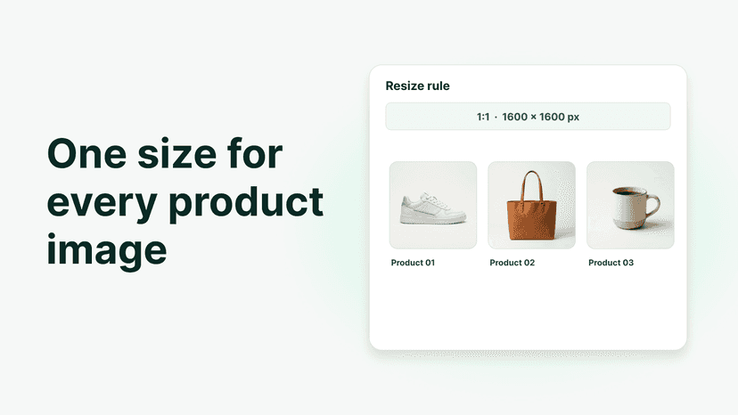 Apply a 1600 × 1600 size to multiple product images.