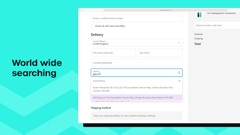 Search for any address in over 250 countries and territories