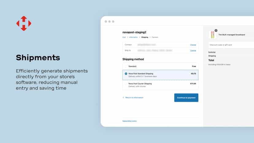 Efficiently generate shipments directly from your store.