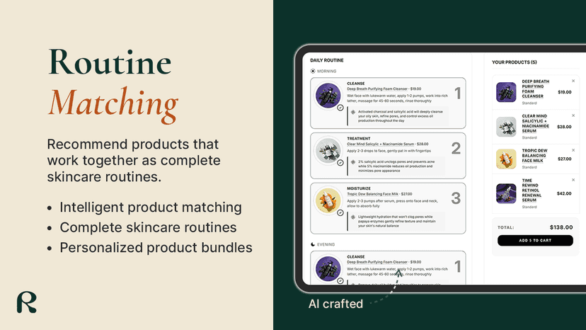AI skincare routine product matching
