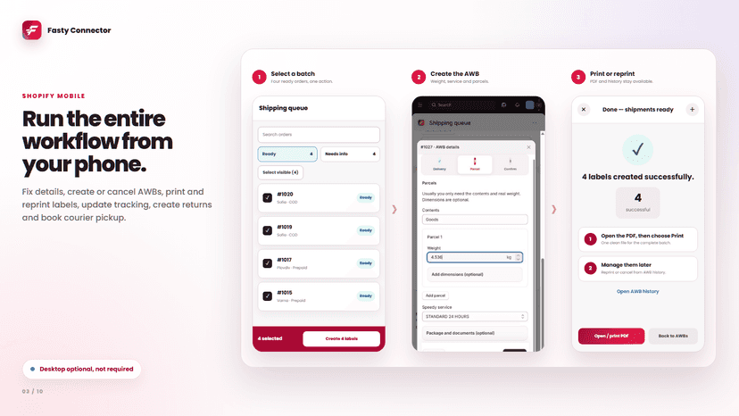 Choose a default service from the merchant's Speedy contract