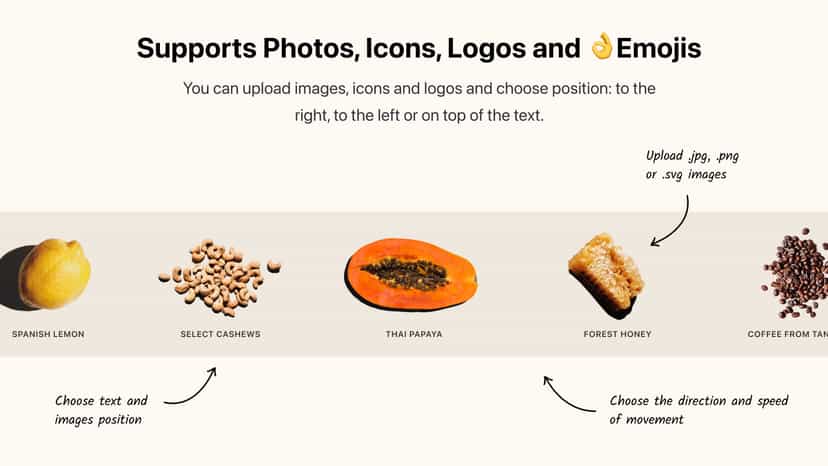 Supports Photos, Icons, Logos and Emojis
