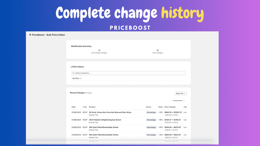 PriceBoost - Intelligent filtering system