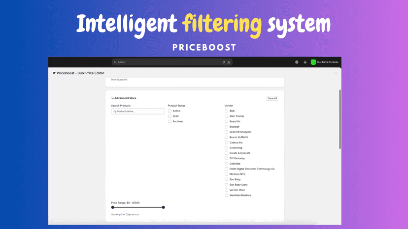 PriceBoost - Intelligent filtering system