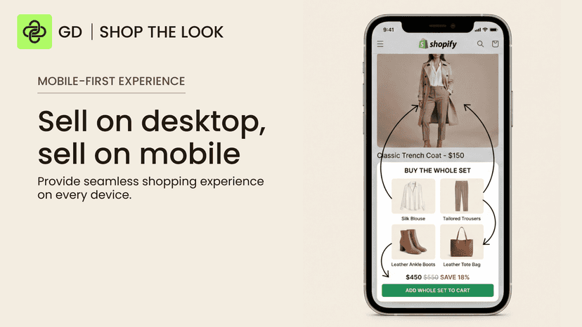 Shop the Look mobile friendly widgets