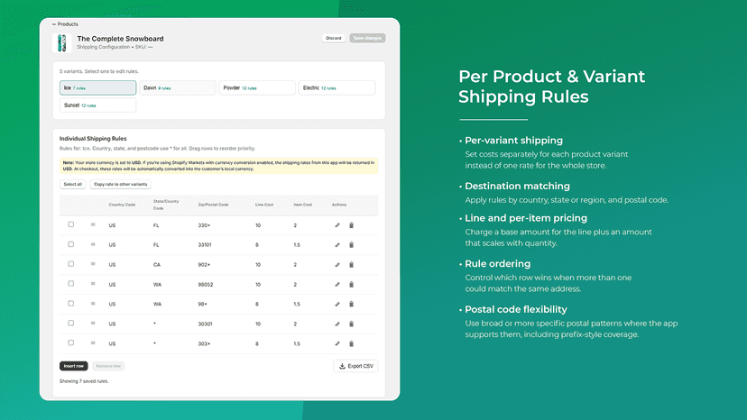 Per Product & Variant Shipping Rules