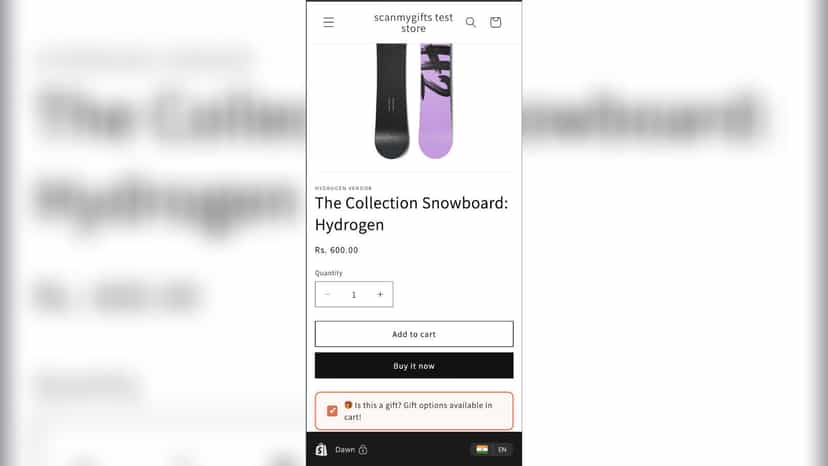 product page check box to inform customers about the feature