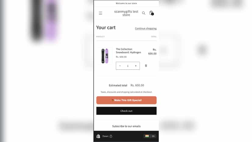 cart page widget to show all the options to customers