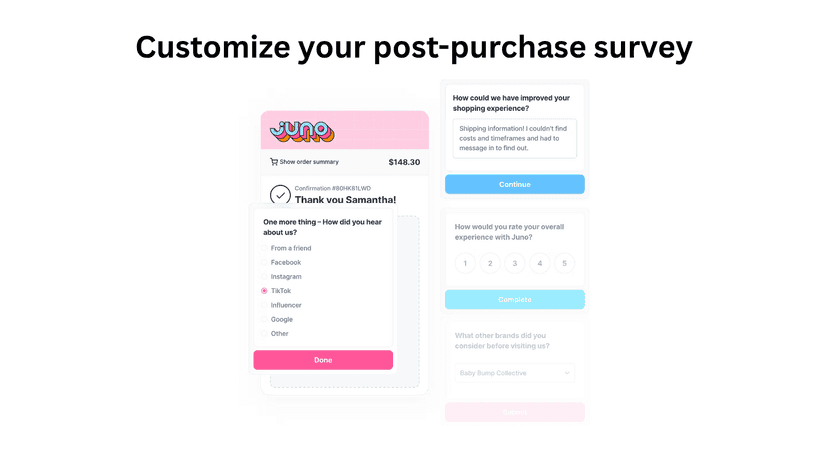 Customize your post-purchase survey