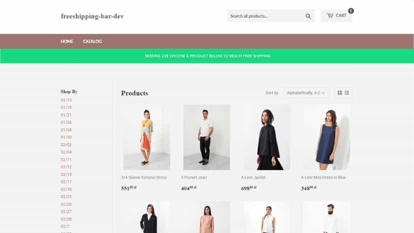 Upsell Free Shipping Bar