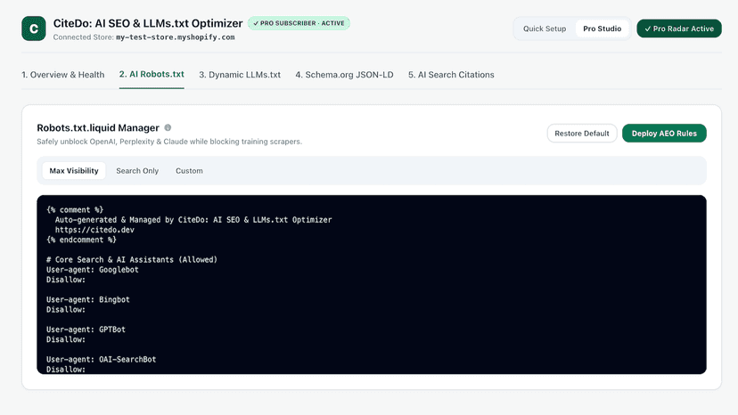Robots.txt.liquid Manager