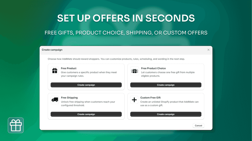 Create free gift or upsell campaign in Shopify store