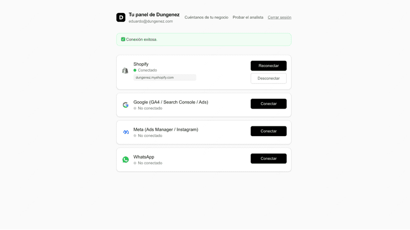 Connection successful after app install