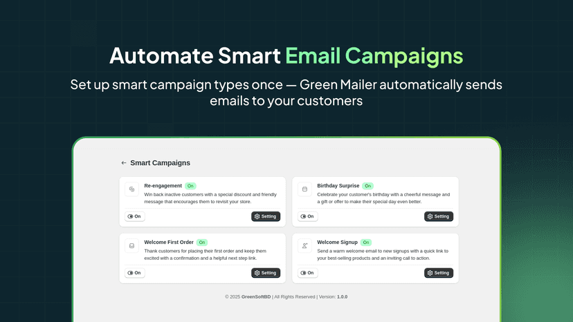 Automate email campaigns with smart, automated email sending.