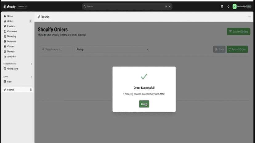 Order successfull