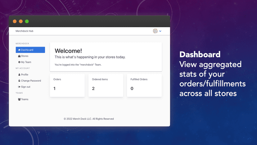 Dashboard page