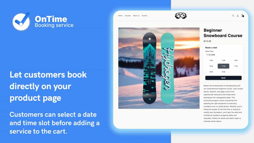 Configure services and availability in the OnTime dashboard