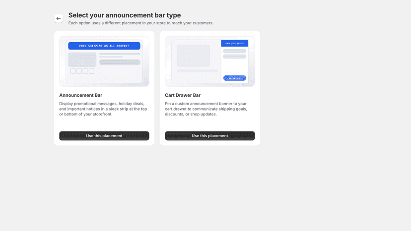 ms announcement bar app bar type