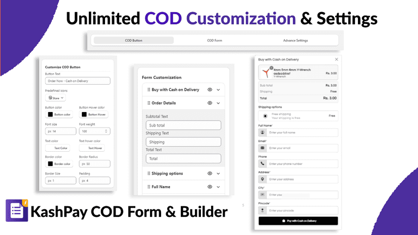 Cash on delivery customization