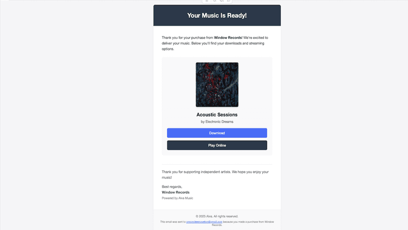Instant Download Email
