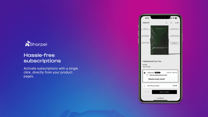 Subscription widget on phone