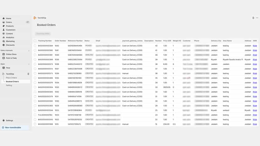 Booked Orders