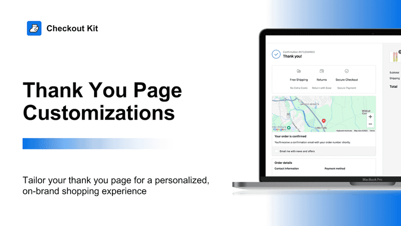 Checkout Kit - Thank You Page Customizations
