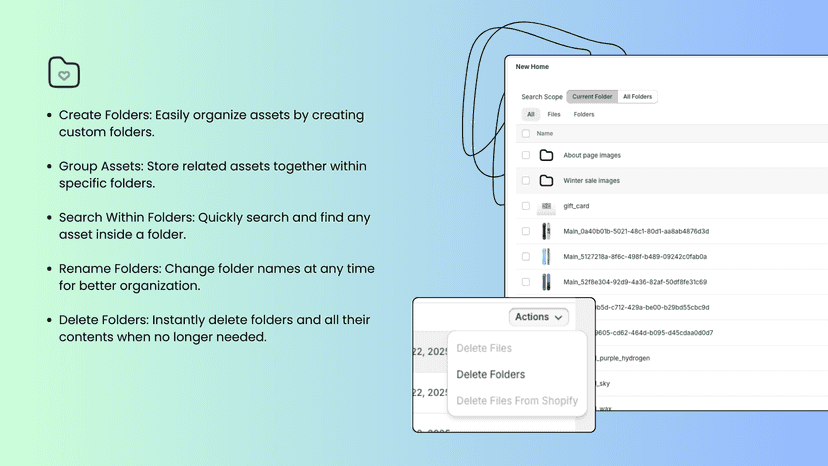 File preview window with image display and quick action buttons