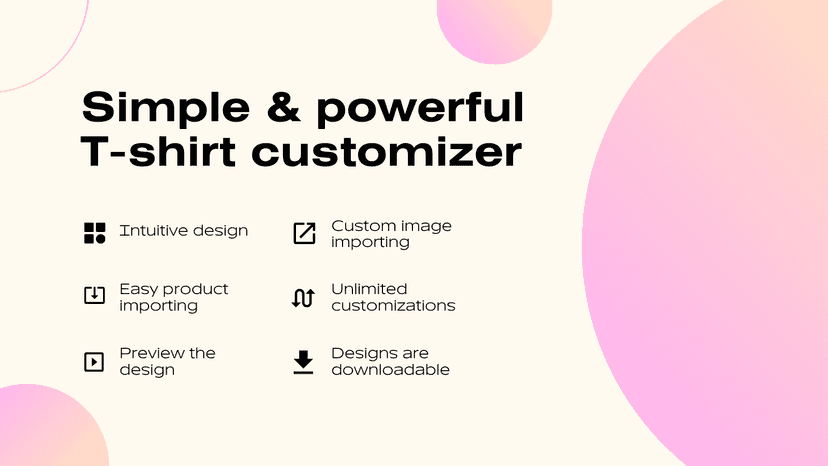 Simple and powerful tshirt design customizer