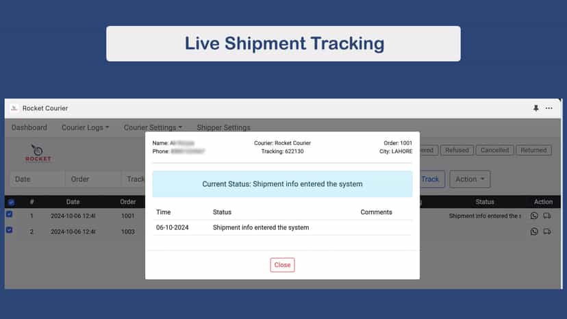 Live Shipment Tracking