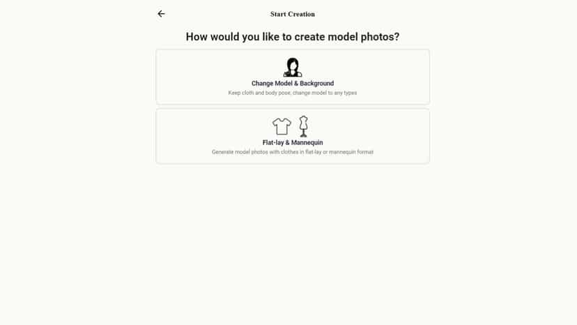 select how to create model photos