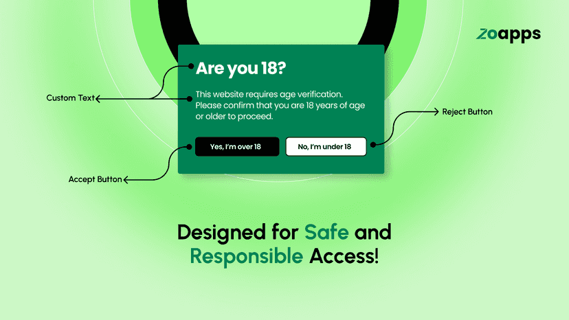 customizable text for age verification popup as per business