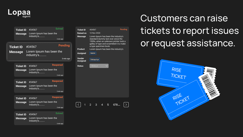 Customer raises ticket