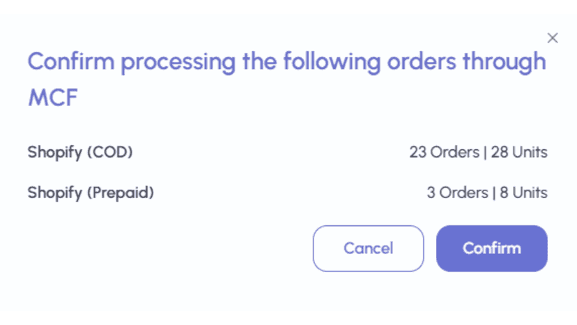 Confirmation of Orders