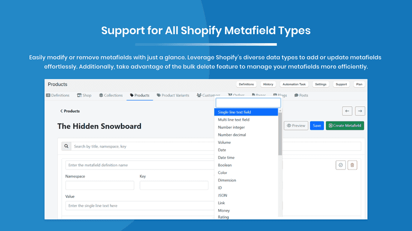Metafield Type