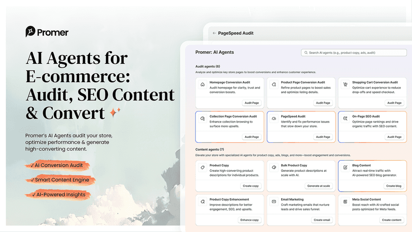 AI Agents for E-commerce: Audit, SEO content & Convert