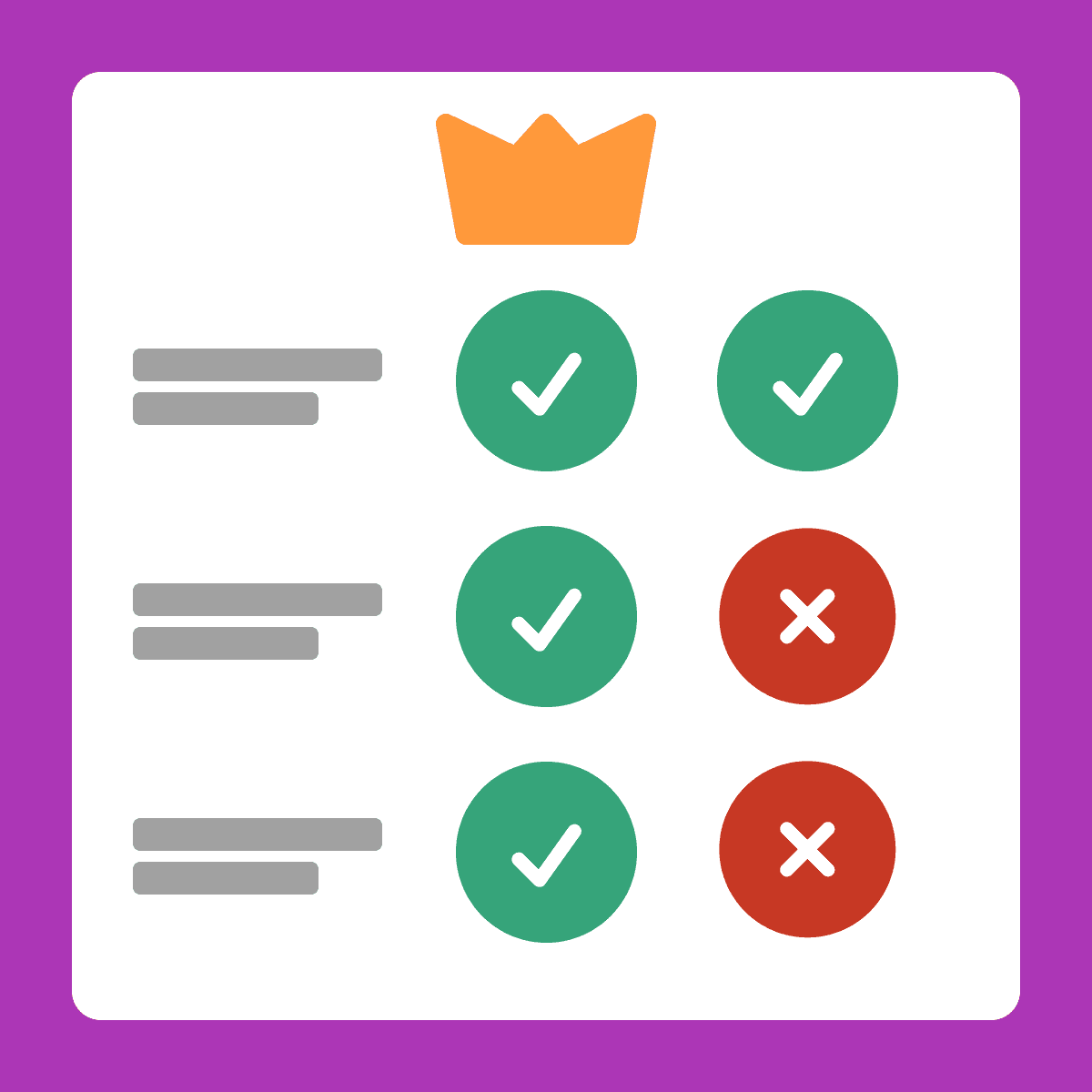 Stunning comparison tables for your store, highlighting why your products are worth purchasing logo