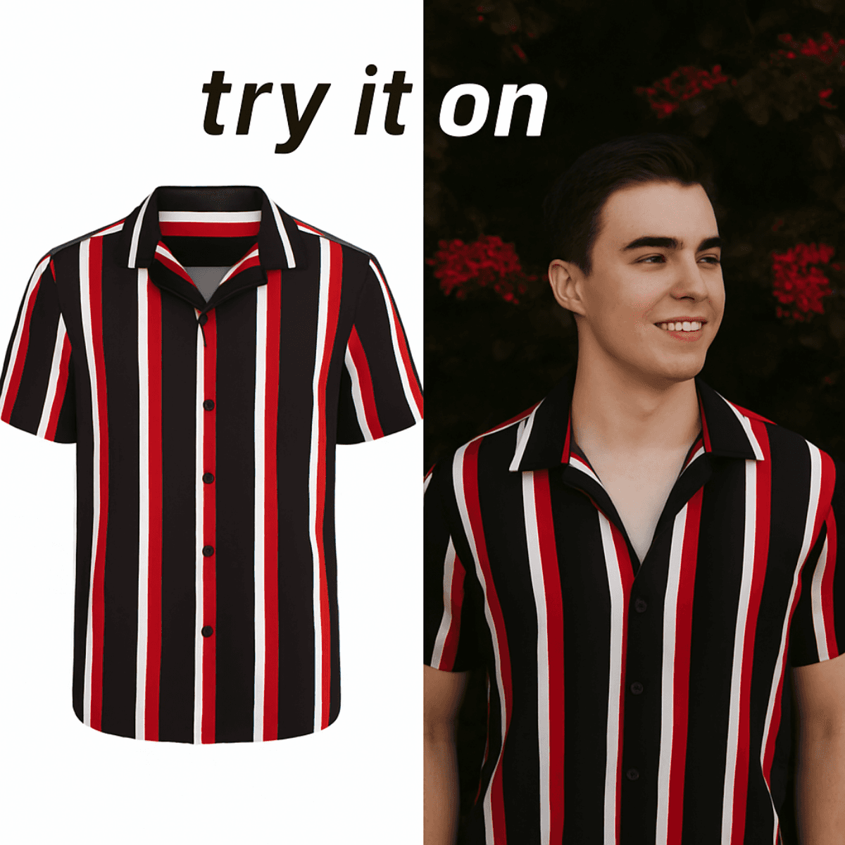 Cut returns, with AI virtual try-on. Let customers see themselves in your clothes. Improve sales! logo